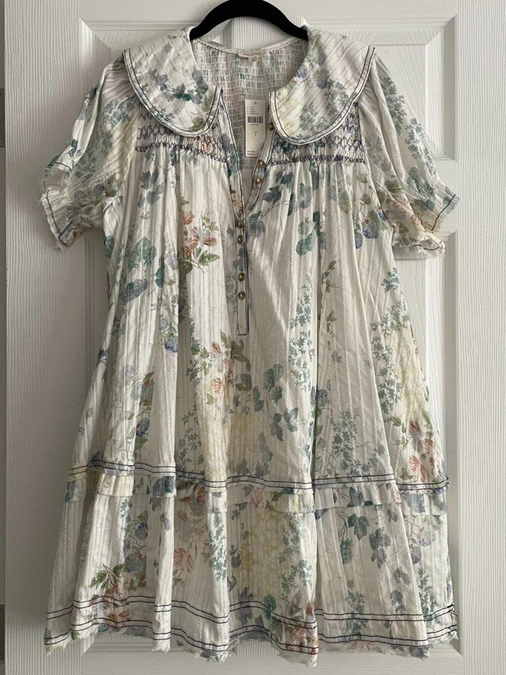 Anthropologie The Findley Puff-Sleeve Collared Mini Dress by Pilcro​ - Picture 4 of 6